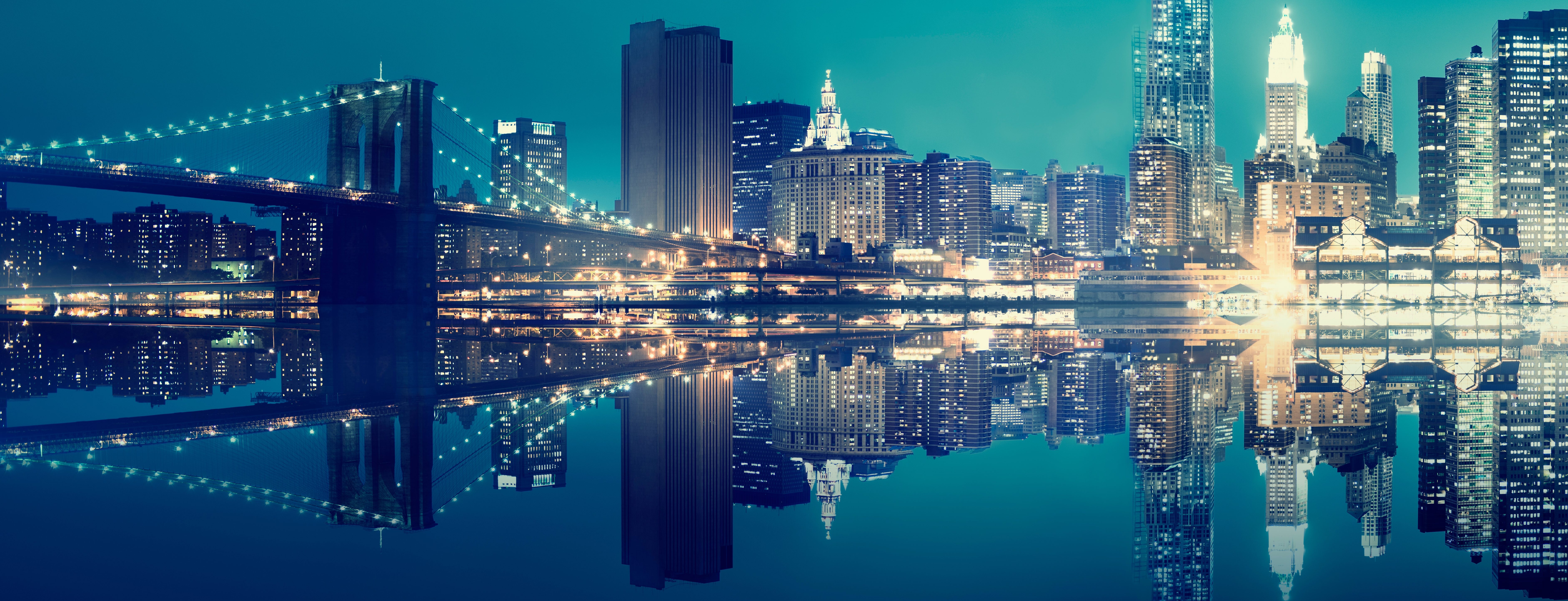 Manhattan Bridge with lights at night photo – Free City Image on Unsplash, image size:7533x2888